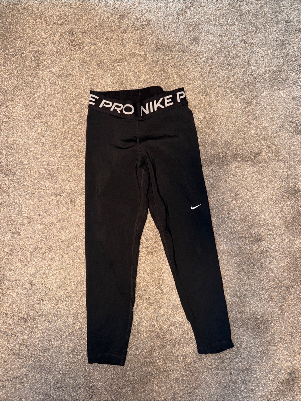 Nike Black Womens Pro Leggings with White Swoosh